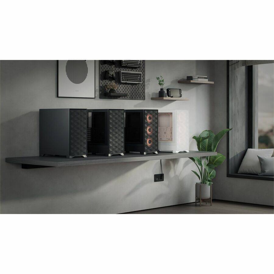 Left. Fractal Design - Fractal Design Pop 2 Air White RGB - Tempered Glass - Mesh Front Panel - 3x 120mm RGB Fans - Spacious ATX/mATX/ITX Case - White.