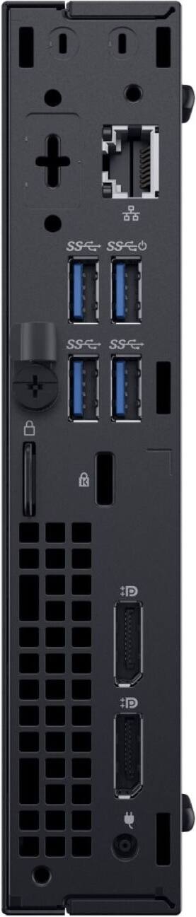 Back. Dell - Refurbished OptiPlex 7070 Micro Desktop - Intel Core i5-9500T - 8GB Memory - 256GB SSD - Black.
