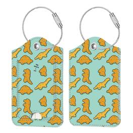 Kitcheniva - Luggage Tags For Travel Bag Suitcase With Loop & Privacy Cover ID Label Pack Of 2 Dinosaur - Dinosaur Blue