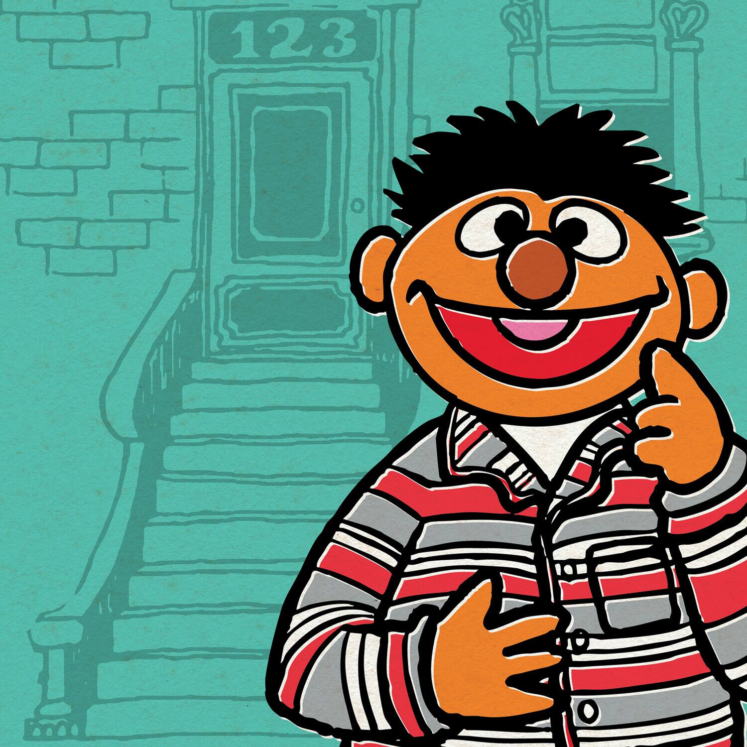 Alt View 2. Super7 - Super7 - Sesame Street - ReAction Figures Wv6 - Ernie (PJs)   - COLLECTIBLES - Multicolor.