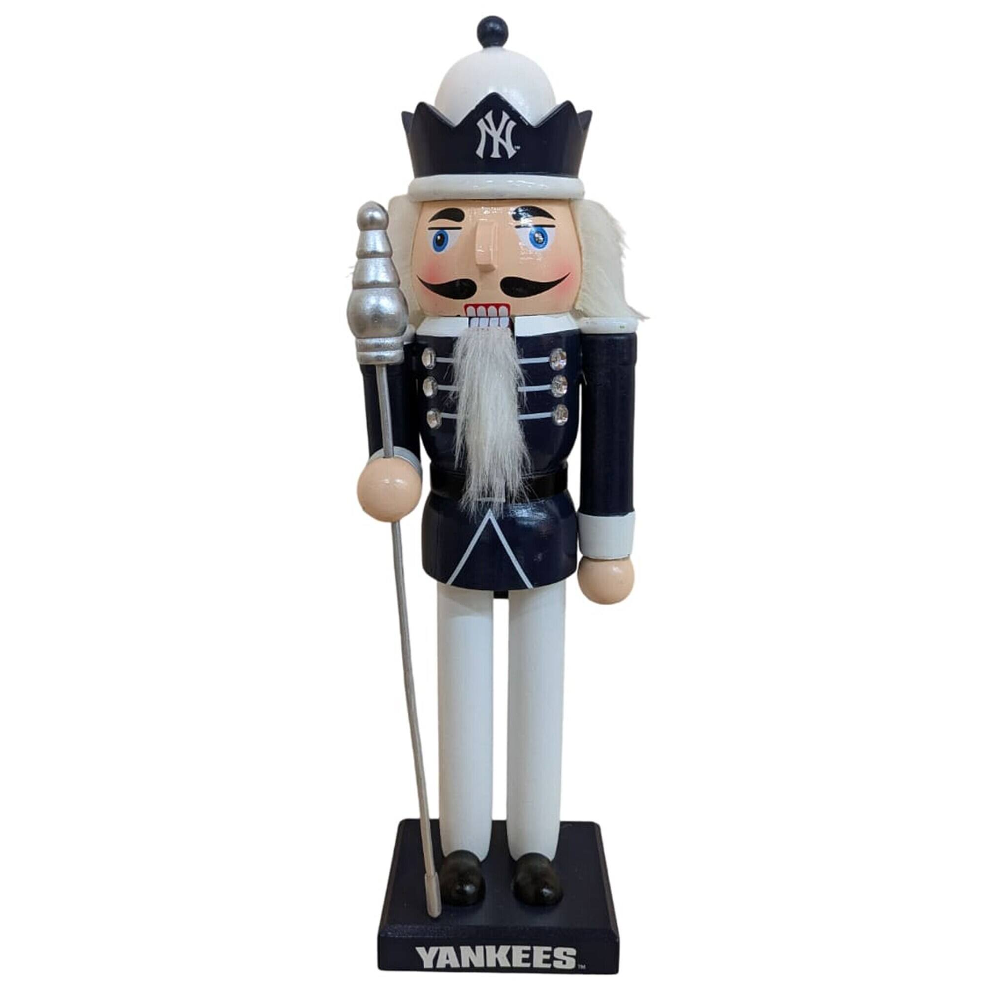 Front. Evergreen Enterprises - New York Yankees 12" Wooden Nutcracker Statue - Multicolor.