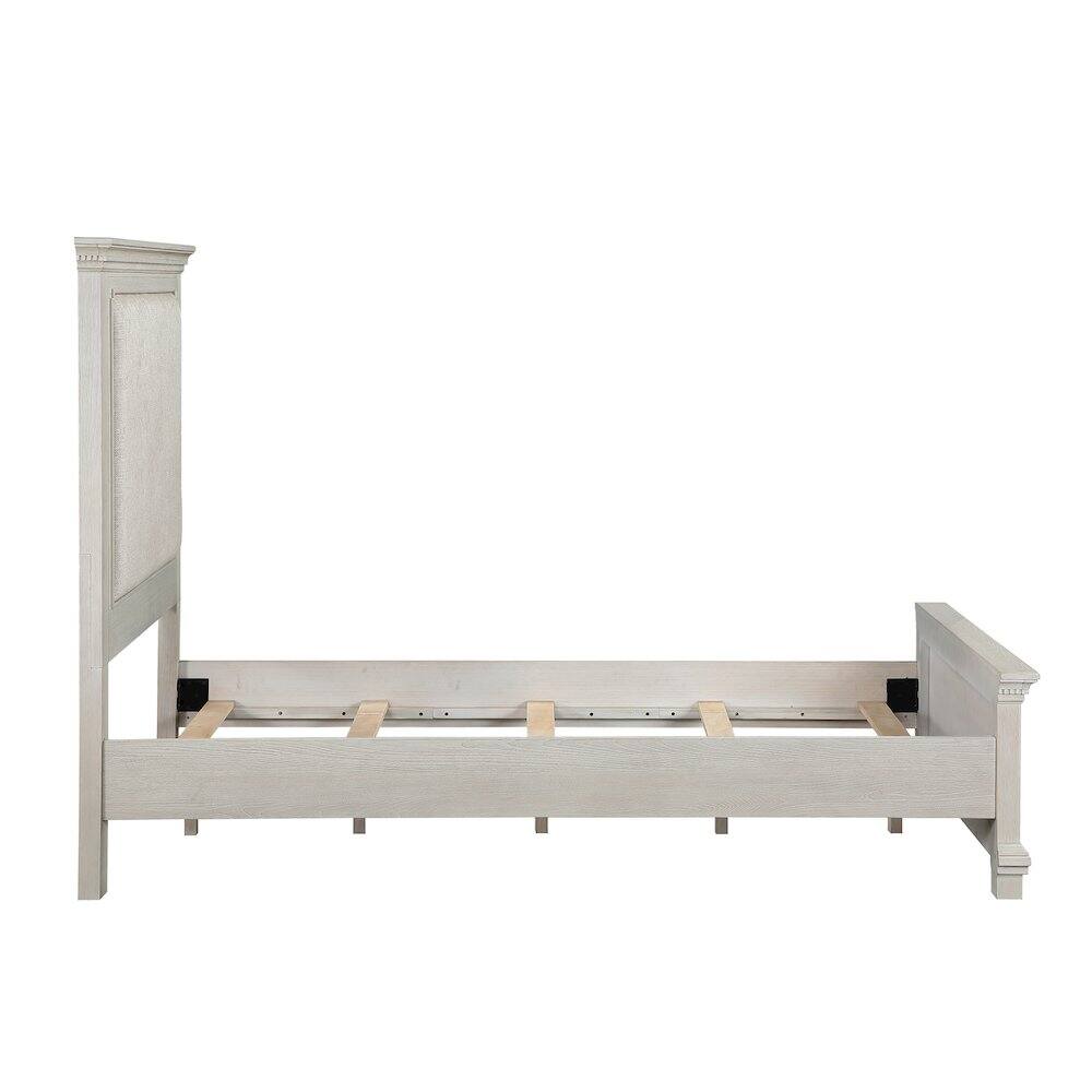 Angle. New Classic Furniture - Silver Sands Wood Twin Size Panel Bed in Gray - Gray.