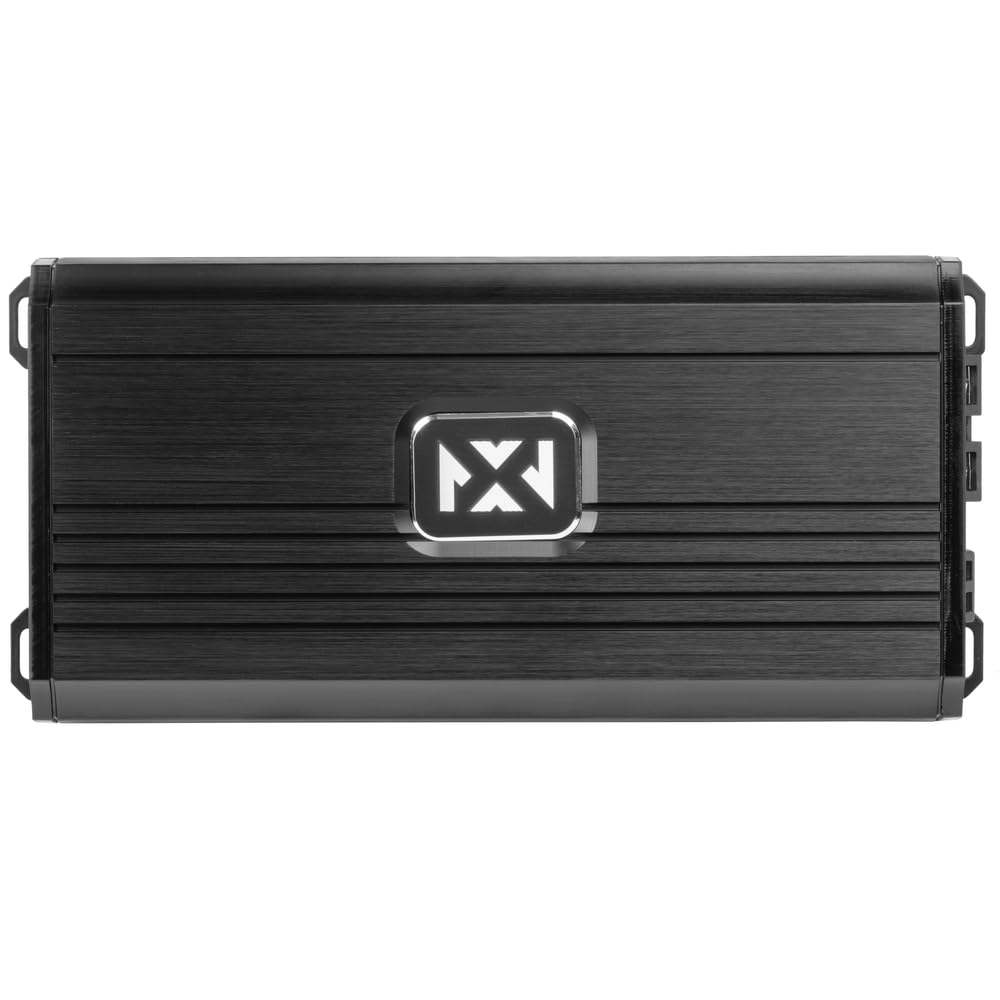 Angle. NVX - NDA12001 Monoblock Amplifier 2400W Peak (1200W RMS) N-Series Class-D 1-Ohm Stable with Remote Bass Knob.