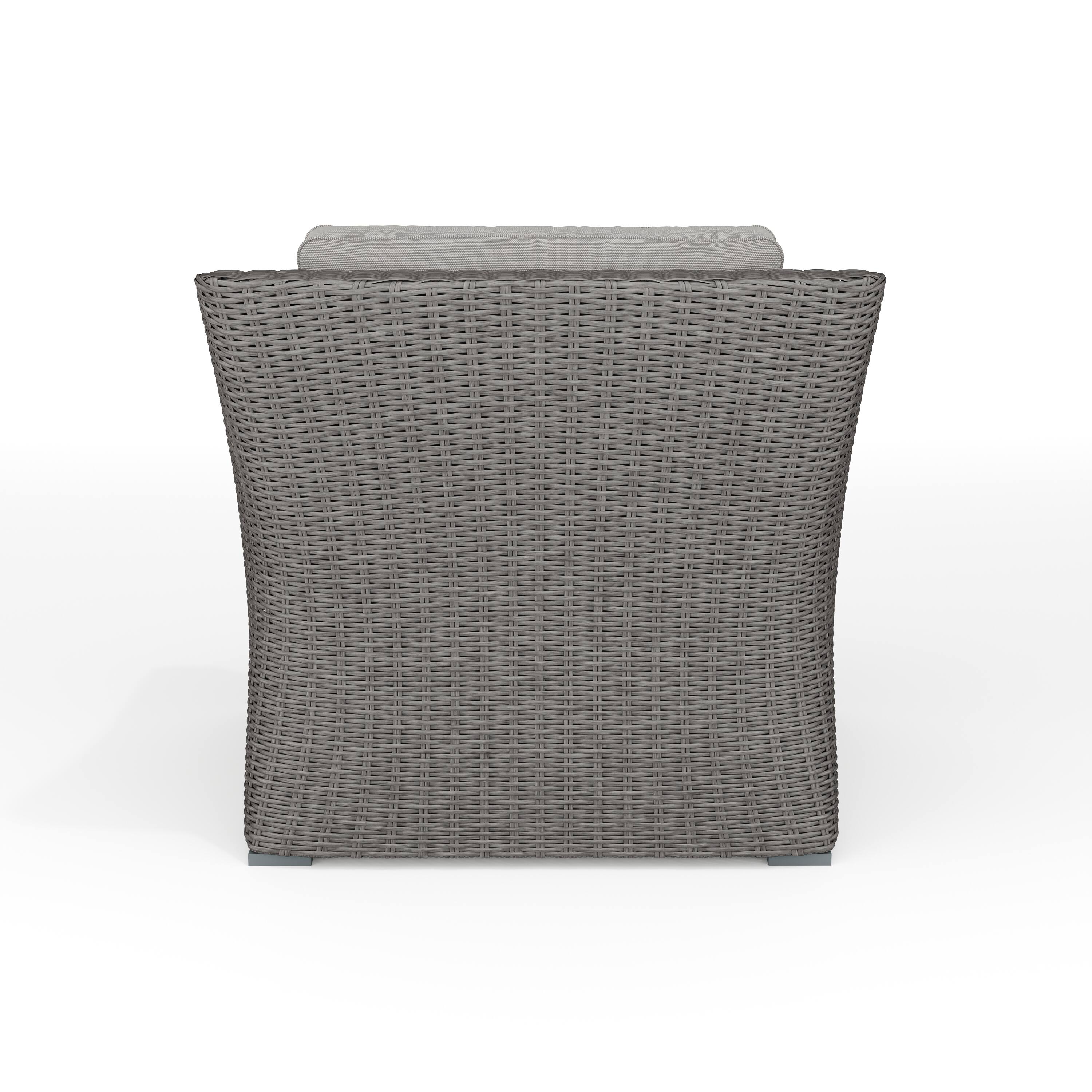 Alt View 7. Martha Stewart - Bedford Outdoor Rattan Wicker Accent Chair with All-Weather Cushions - Gray Cushions/Gray Frame.