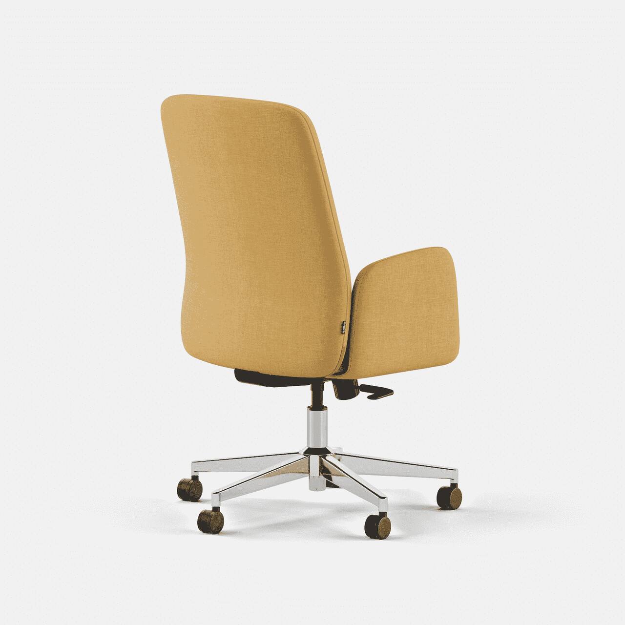 Angle. Branch Furniture - Branch Softside Mid-Century Modern High Back Office Chair – Removable Arms, Adjustable Height, Cloud-Like Comfort - Sunflower.