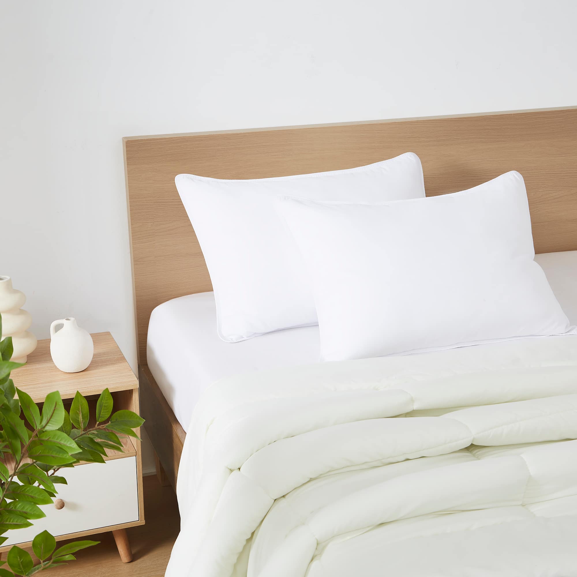 Sweet Home Collection - Bed Pillows for Sleeping, Down Alternative Bed Pillows 2 Pack King - White