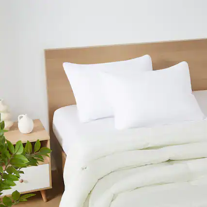 Front. Sweet Home Collection - Bed Pillows for Sleeping, Down Alternative Bed Pillows 2 Pack Standard - White.