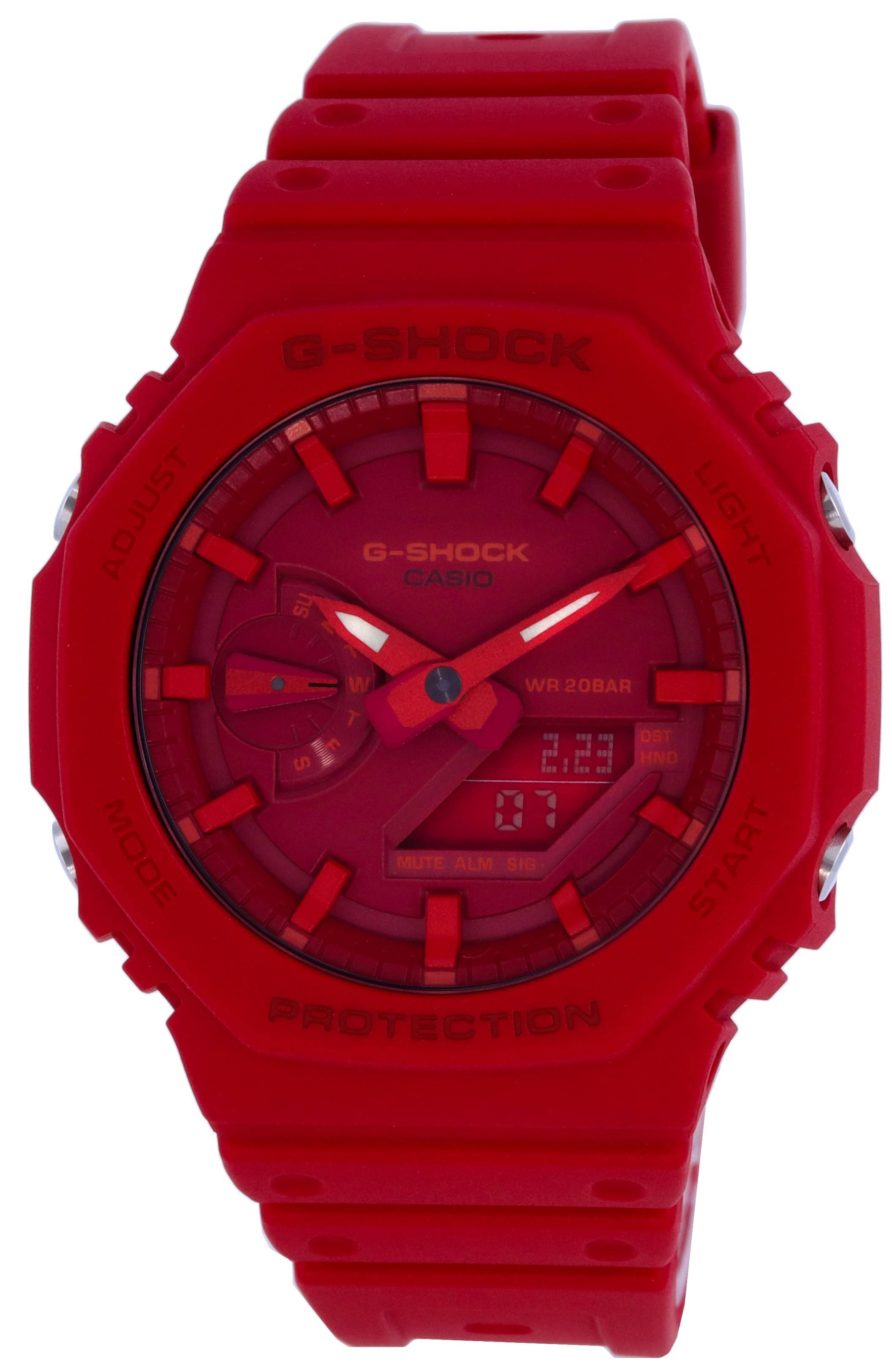 Casio - G-Shock Carbon Core Guard Resin Strap Analog Digital GA-2100-4A GA2100-4 200M Men's Watch - Red