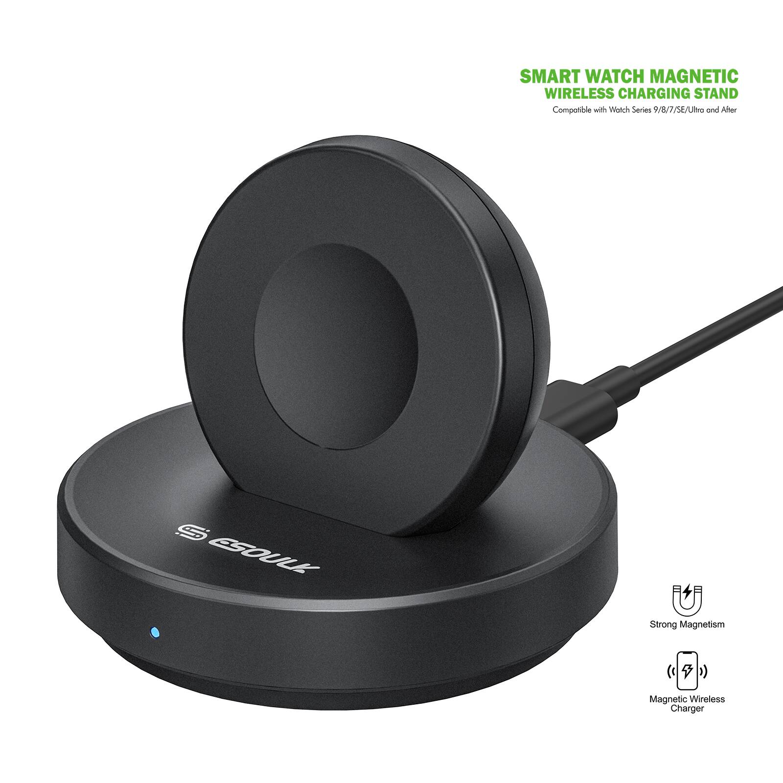 SMART WATCH MAGNETIC WIRELESS CHARGING STAND  
Compatible with Watch Series 9/8/7/SE/Ultra and After  

Strong Magnetism  
Magnetic Wireless Charger