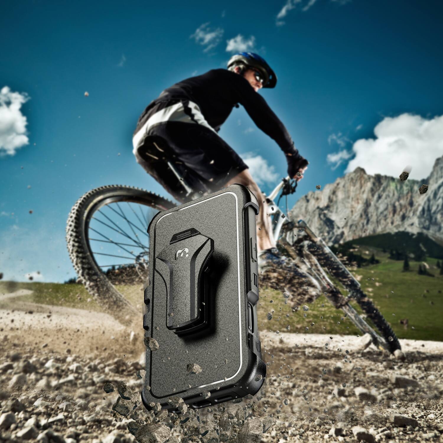 Alt View 4. Mybat Pro - MyBat Pro Maverick Series MagSafe Case w/ Holster and Tempered Glass for Apple iPhone 17 Pro - Black - Black.