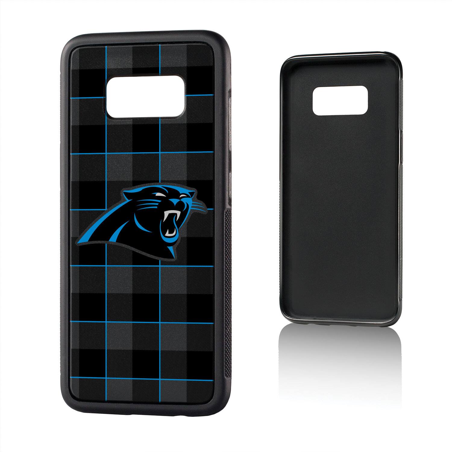 Alt View 3. Keyscaper - Carolina Panthers Galaxy Plaid Design Bump Case - S20 Plus - Multicolor.