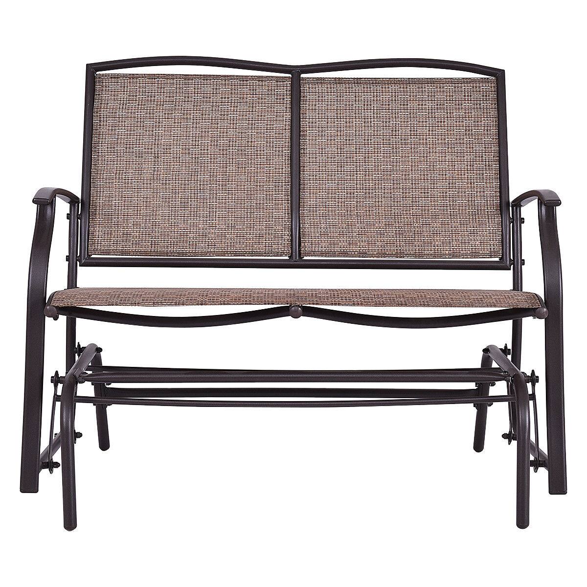 Alt View 6. Gymax - Gymax Patio Loveseat Glider Rocking Bench Double Chair With Arm Backyard Outdoor - Brown.