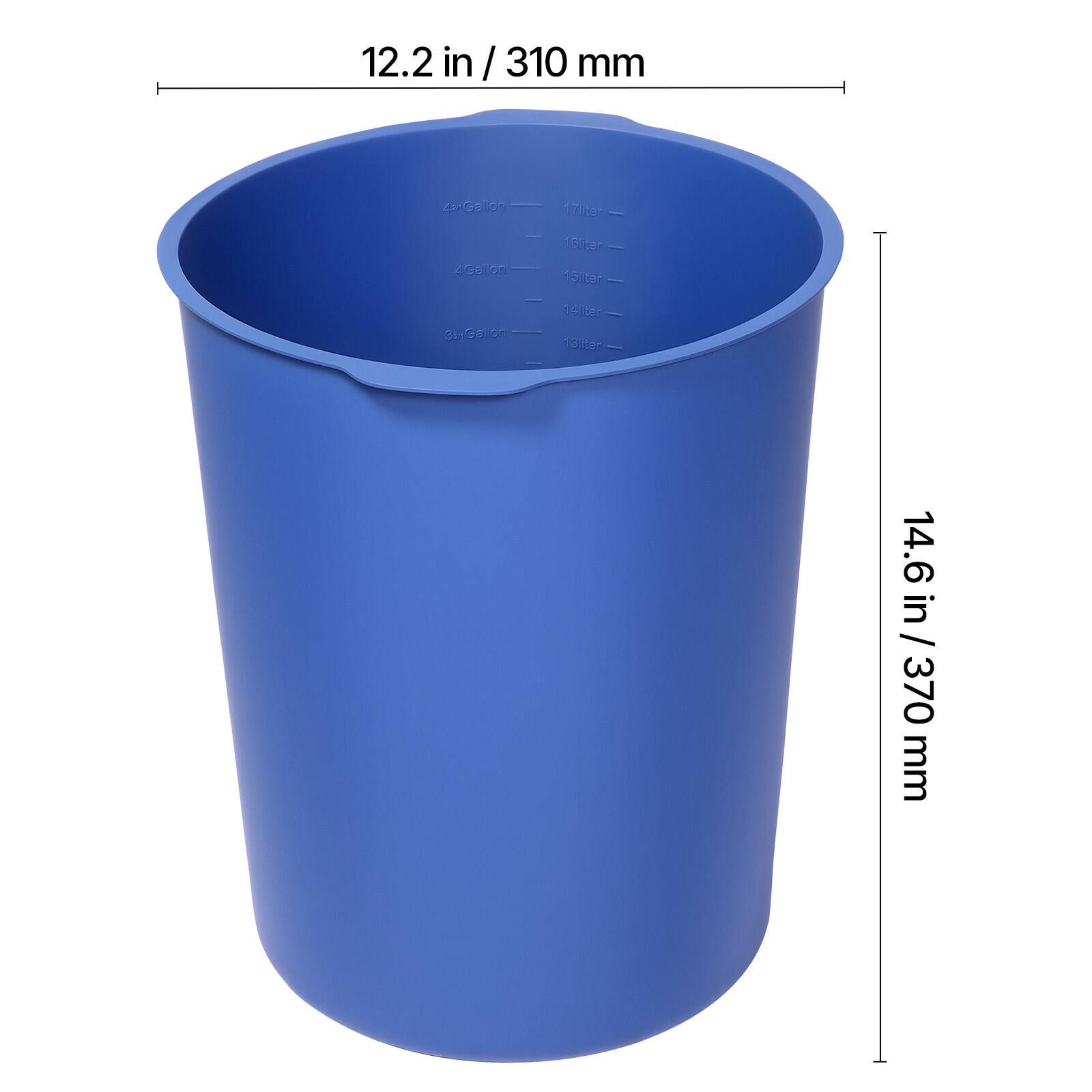 12.2 in / 310 mm  
14.6 in / 370 mm  

2 Gallon  
4 Gallon  
6 Gallon  

17 liter  
15 liter  
14 liter  
13 liter