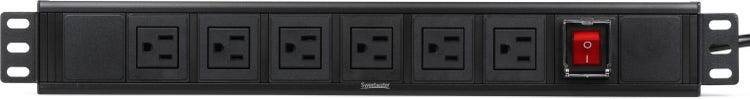 Alt View 1. Gator - 6-Outlet Horizontal Rack Mount Power Strip, UL Approved 110v, 19-Inch Wide.