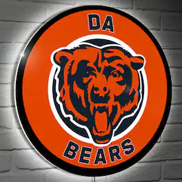 Evergreen Enterprises - Chicago Bears 23" LED Slogan Round Wall Sign - Multicolor