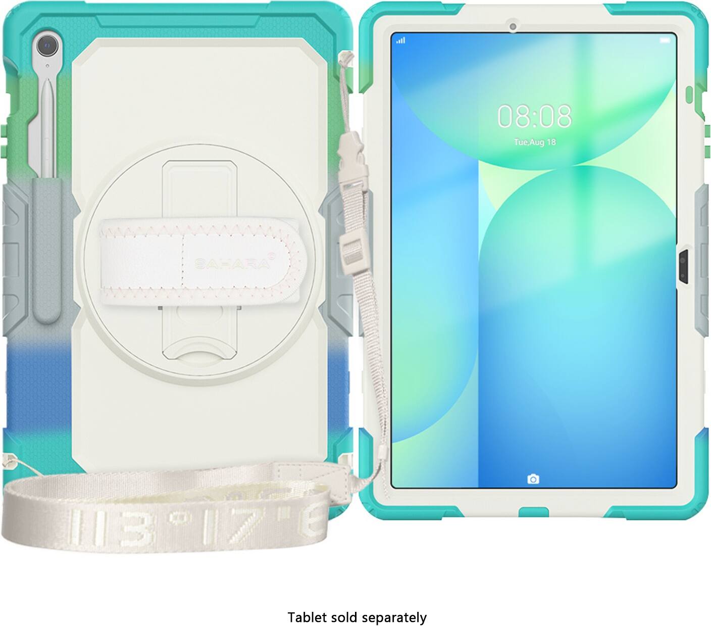 It is 08:08 on Tue Aug 18. The tablet is sold separately.