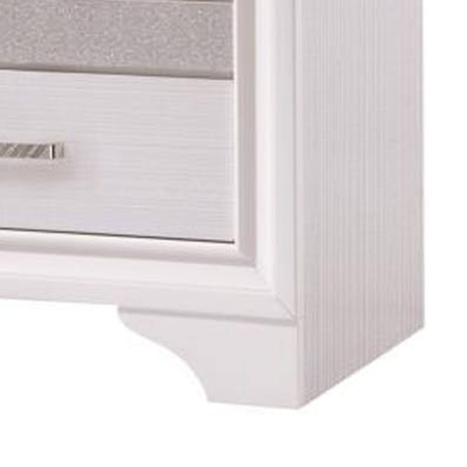 Back. Manhattan Lane - Wooden Nightstand with Hidden Jewelry Tray - White.