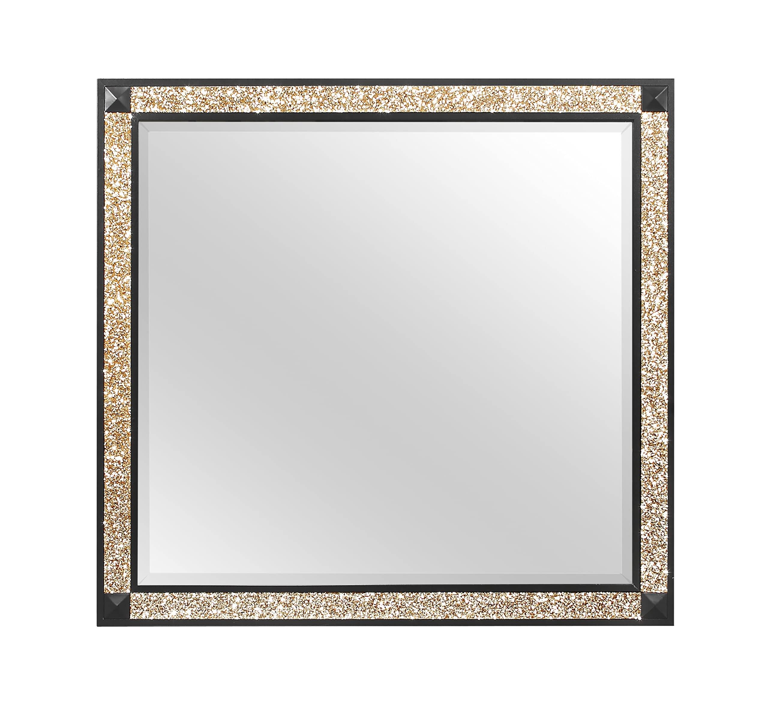 Front. Global Furniture USA - Traditional Glam Blake Black/Gold Mirror - Black,Gold.