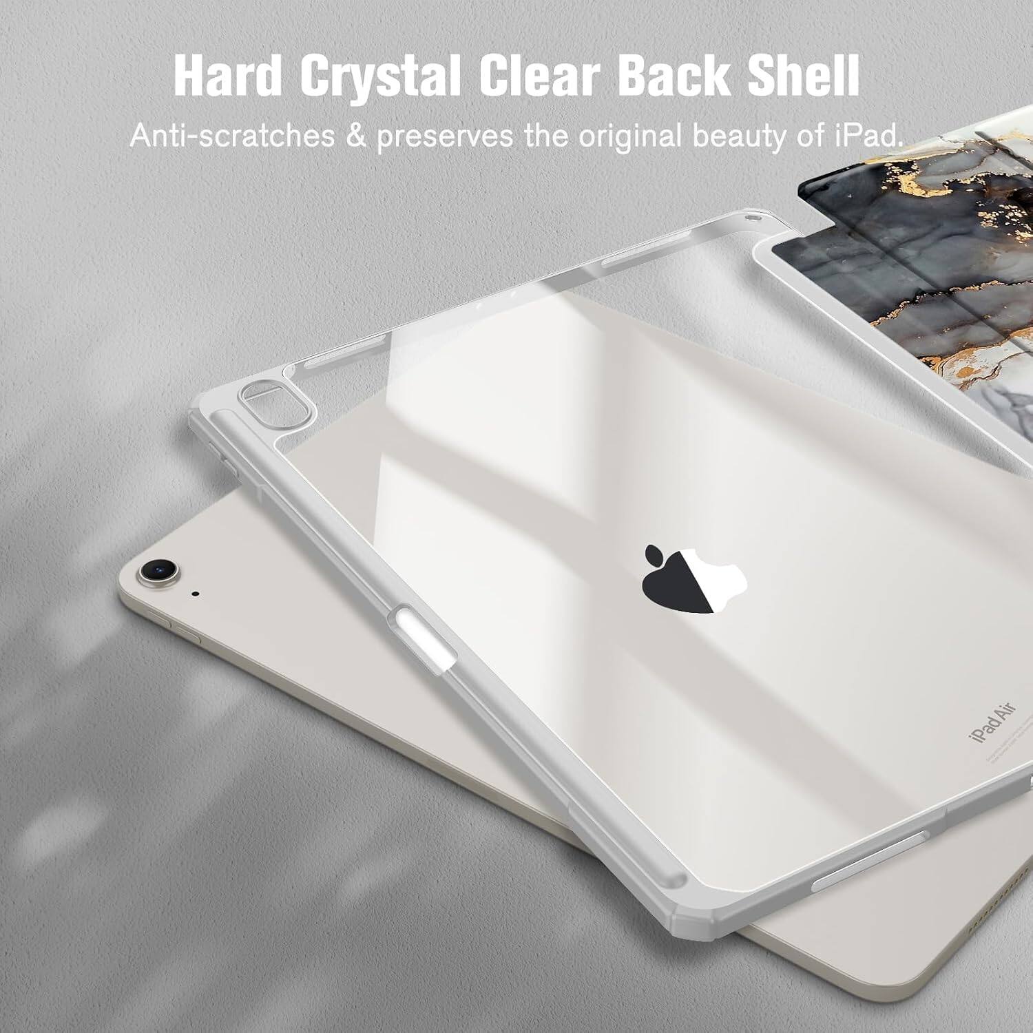 Hard Crystal Clear Back Shell  
Anti-scratches & preserves the original beauty of iPad.  

iPad Air