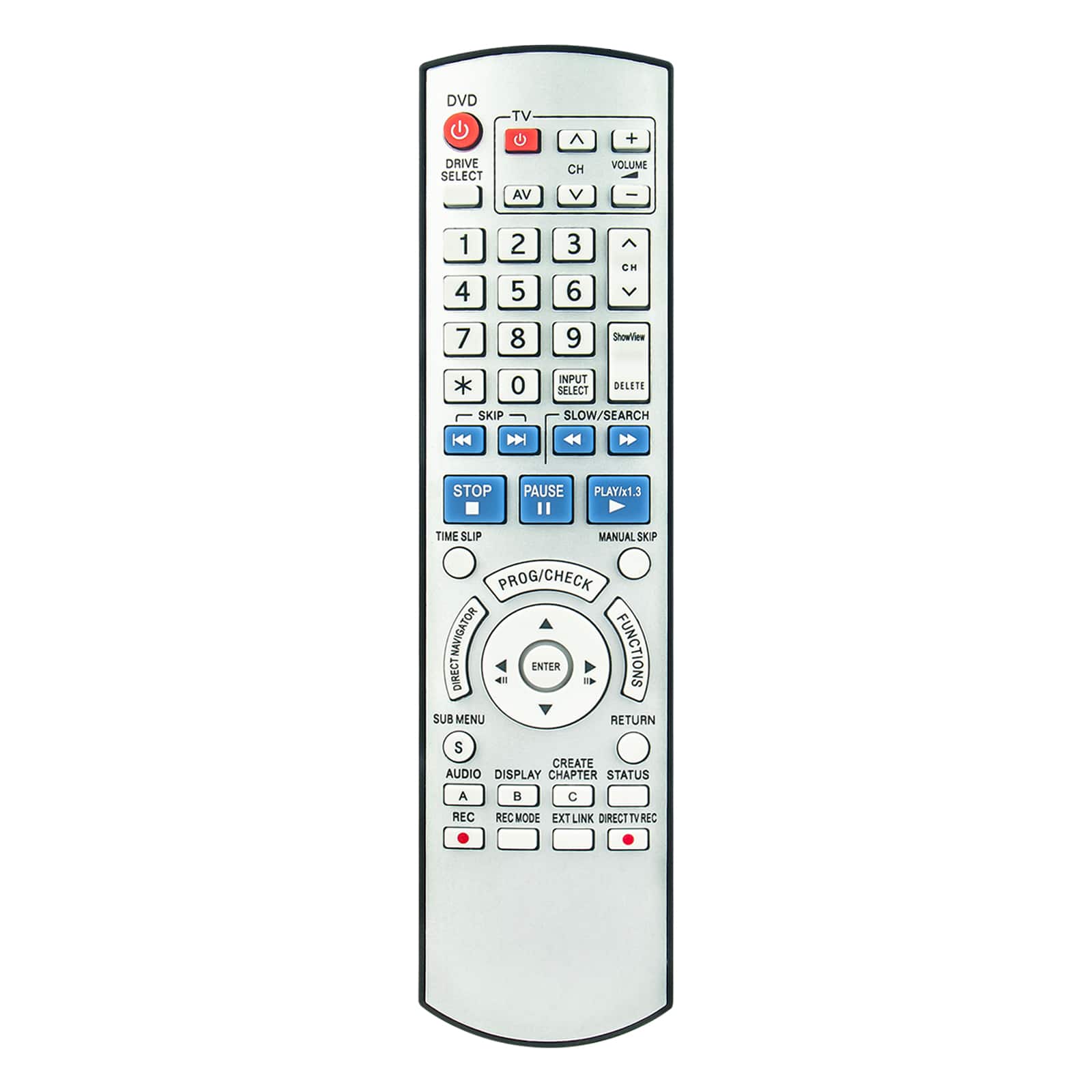 ZdalaMit - Replacement Remote EUR7659YC0 fit for Panasonic DVD Recorder DMR-E55P DMR-E55K DMRE55P DMRE55K - Silver