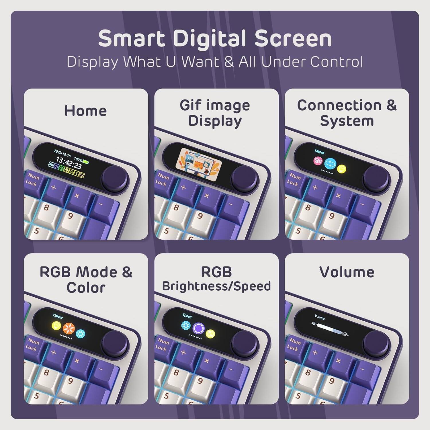 Smart Digital Screen  
Display What U Want & All Under Control  

Home  
Gif image Display  
Connection & System  
RGB Mode & Color  
RGB Brightness/Speed  
Volume  

2023-12-19 100% 13:42:23  
Num Lock x 8 9 5  
Num Lock x 8 9 5  
Num Lock x 8 9 5  
Num Lock x 8 9 5  
Num Lock x 8 9 5  
Num Lock x 8 9 5  
Num Lock x 8 9 5  
Num Lock x 8 9 5  
Num Lock x 8 9 5  
Num Lock x 8 9 5  
Num Lock x 8 9 5  
Num Lock x 8 9 5  
Num Lock x 8 9 5  
Num Lock x 8 9 5  
Num Lock x 8 9 5  
Num Lock x 8 9 5  
Num Lock x 8 9 5  
Num Lock x 8 9 5  
Num Lock x 8 9 5  
Num Lock x 