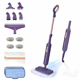 Newbealer - 1200W Steam Mop,Detachable Handheld Steam Cleaner,Multipurpose Steamer for Hardwood Floors,Windows,Tiles,Furniture - Purple