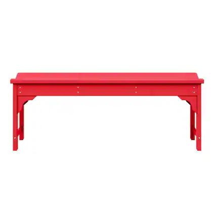 Front. WestinTrends - WestinTrends Malibu 48" length backless Poly Wood Outdoor / Garden bench - Red.