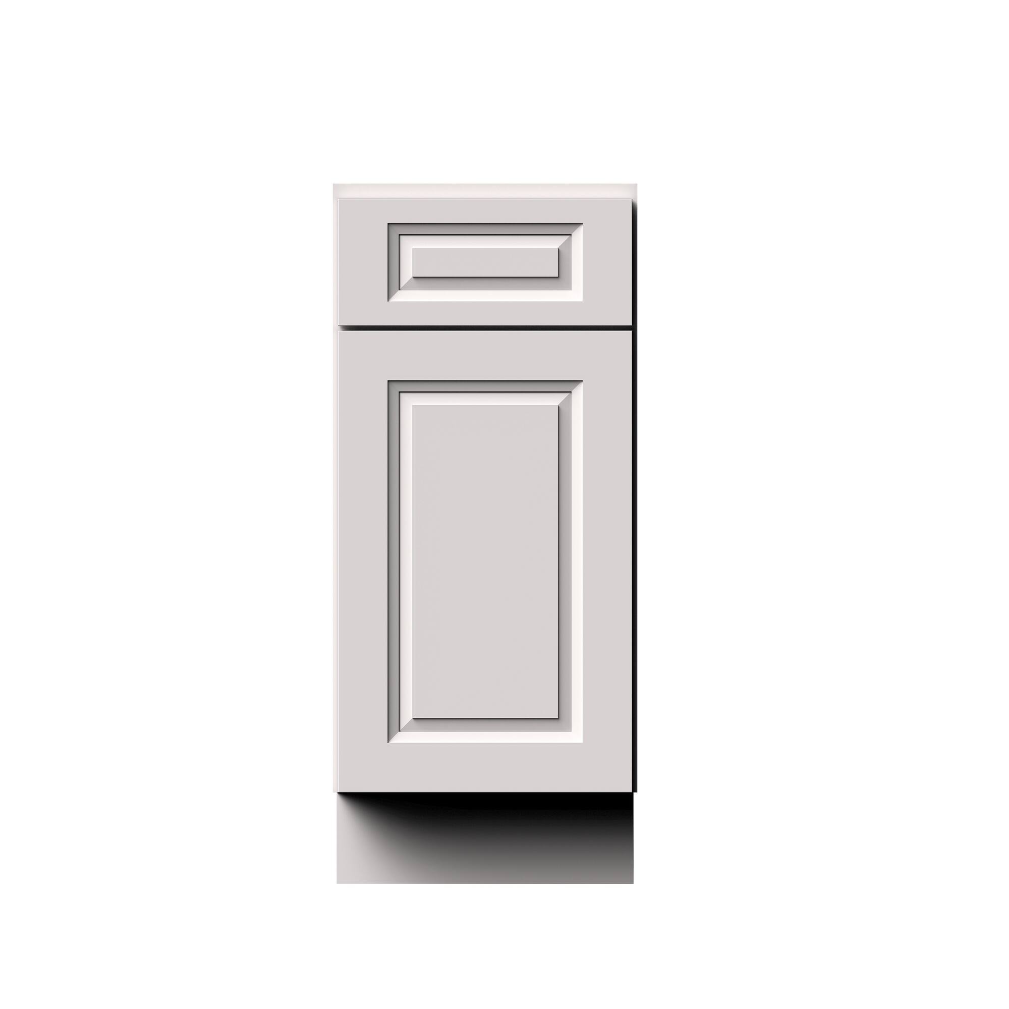 Alt View 1. Boyel Living - 15-in W x 34.5-in H x 24-in D Shaker RTA Kitchen Base Cabinet with Soft-Close - Glacier White.