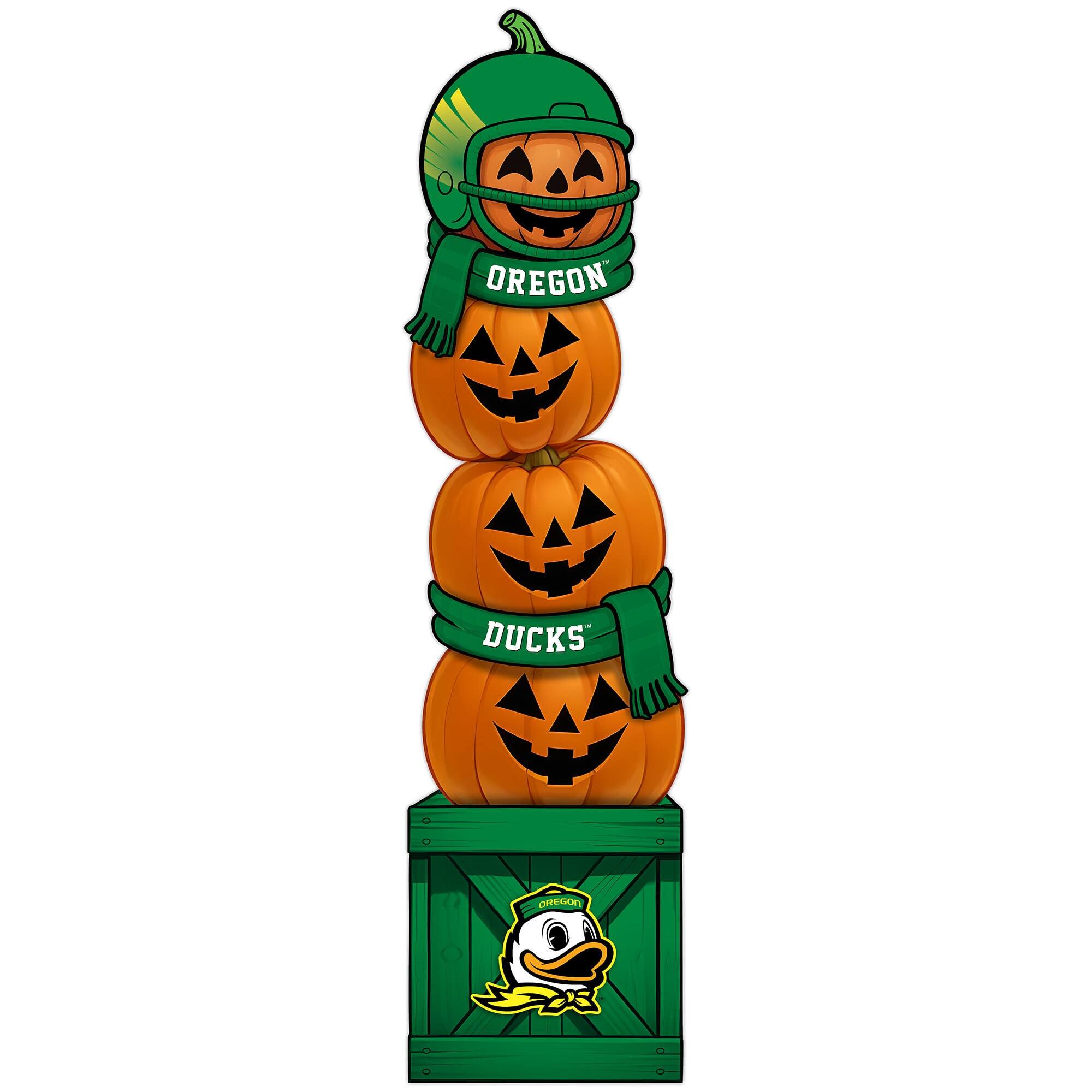 Fan Creations - Oregon Ducks 31" Stacked Pumpkin Leaner - Multicolor