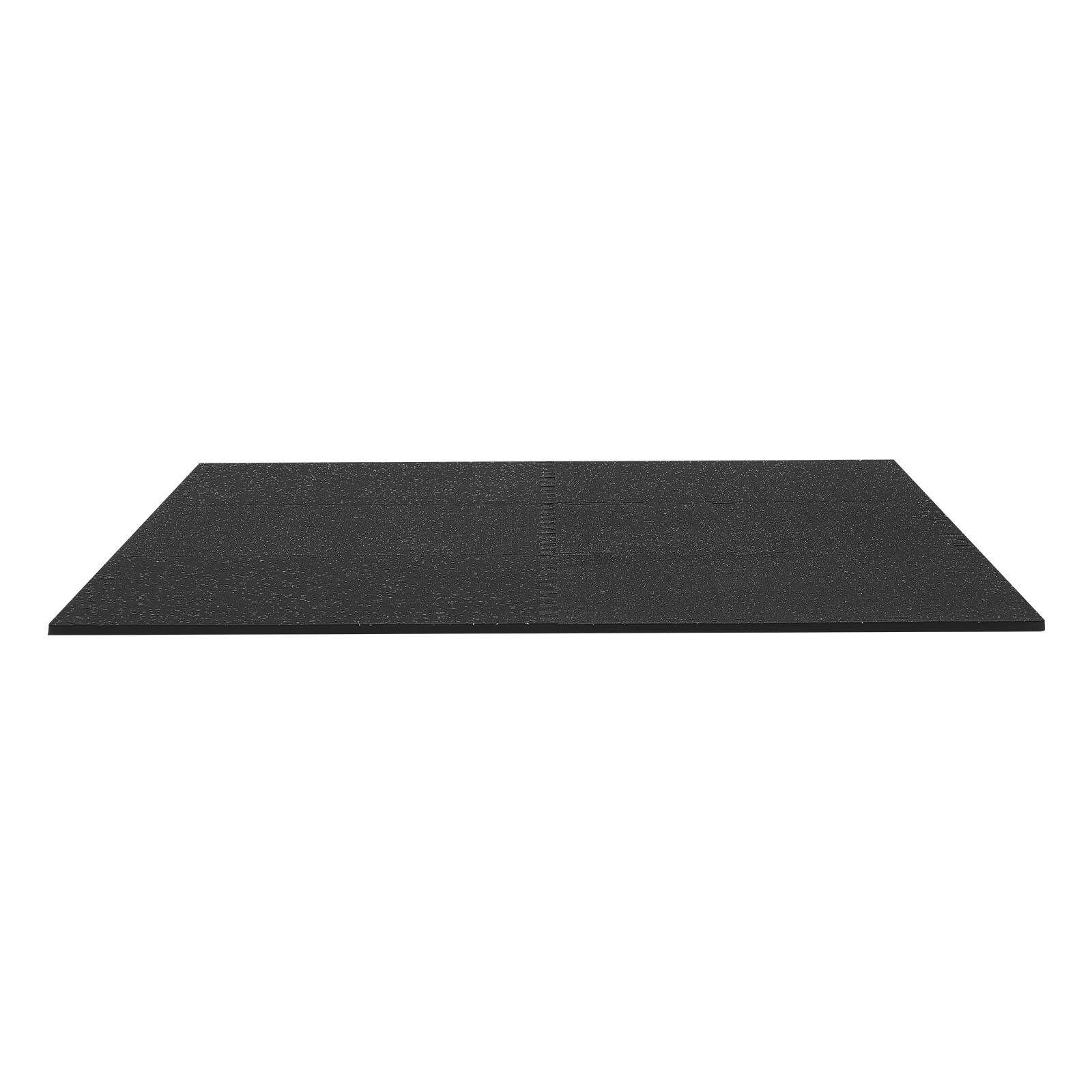 Alt View 5. VEVOR - Puzzle Exercise Mat, 6 PCS Fitness Equipment Mats, 24 x 24 x 0.56 in, High-Density EVA Foam Mats Set - Black with Gray Dots.