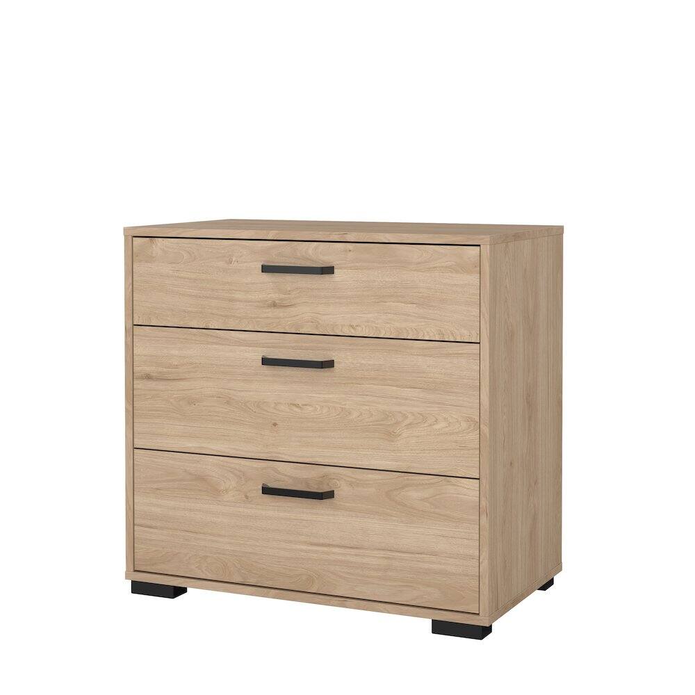 Back. Tvilum - Sofia 3 Drawer Chest, Jackson Hickory - Brown.