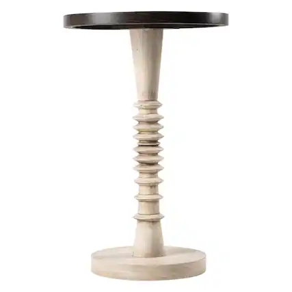 Front. COZAYH - COZAYH Pedestal Tray Top End Table for Holding Drinks, Lamps or Plants, Black - Black & White.