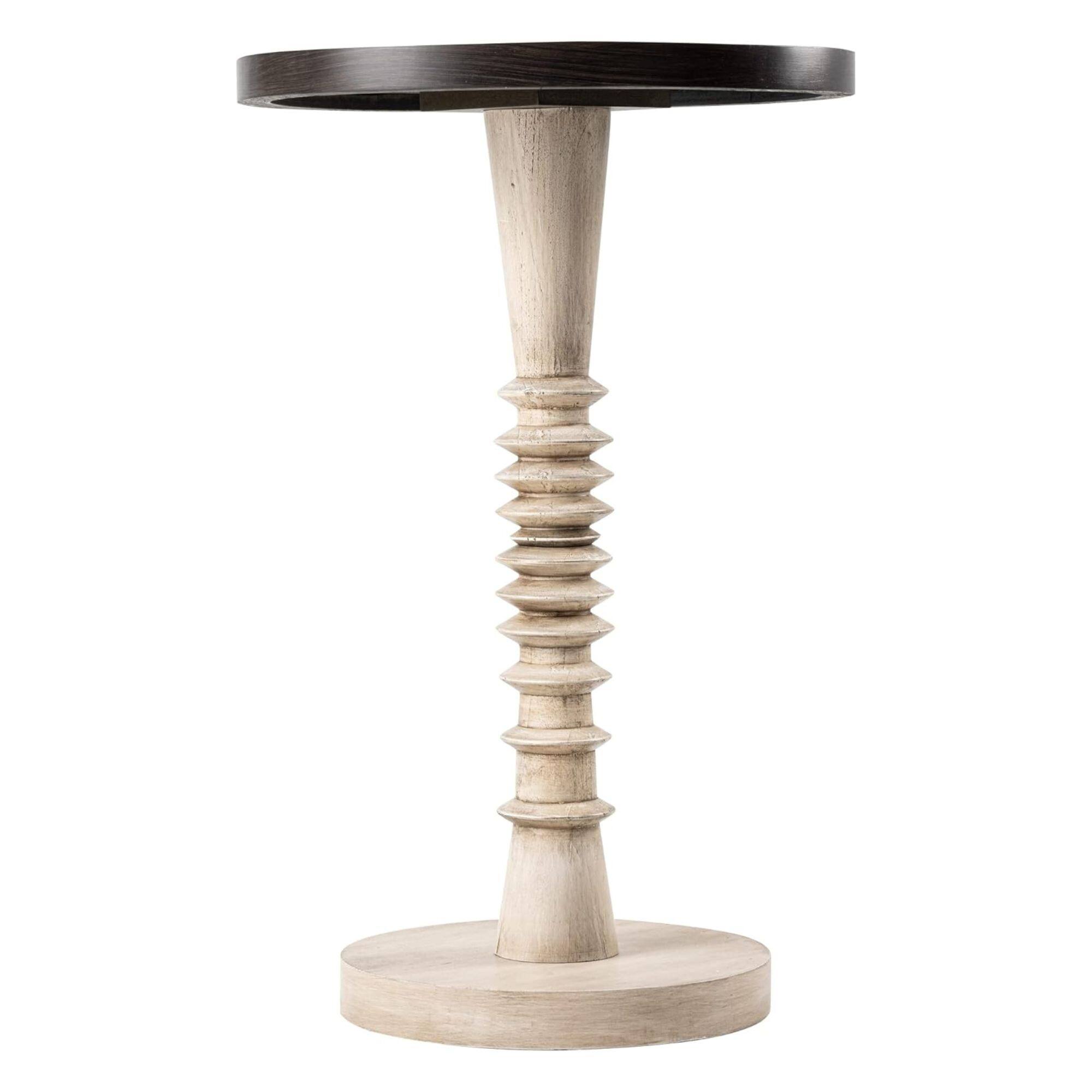 Front. COZAYH - COZAYH Pedestal Tray Top End Table for Holding Drinks, Lamps or Plants, Black - Black & White.