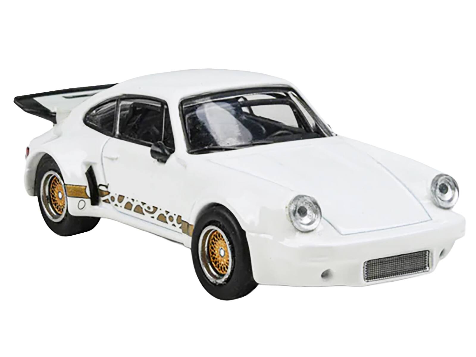 Back. Paragon - Porsche 911 Carrera RSR 3.0 Grand Prix White with Gold Stripes and Wheels 1/64 Diecast Model Car by Paragon Models - White with Gold.