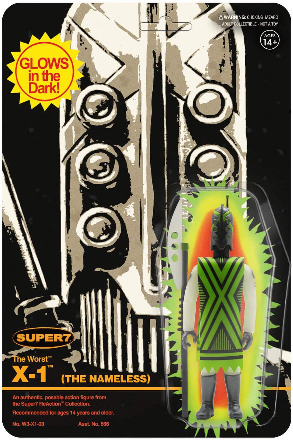 Super7 - The Worst - ReAction Figures Wave 3C - X-1 (Monster Glow) SDCC '22 - COLLECTABLES - Multicolor