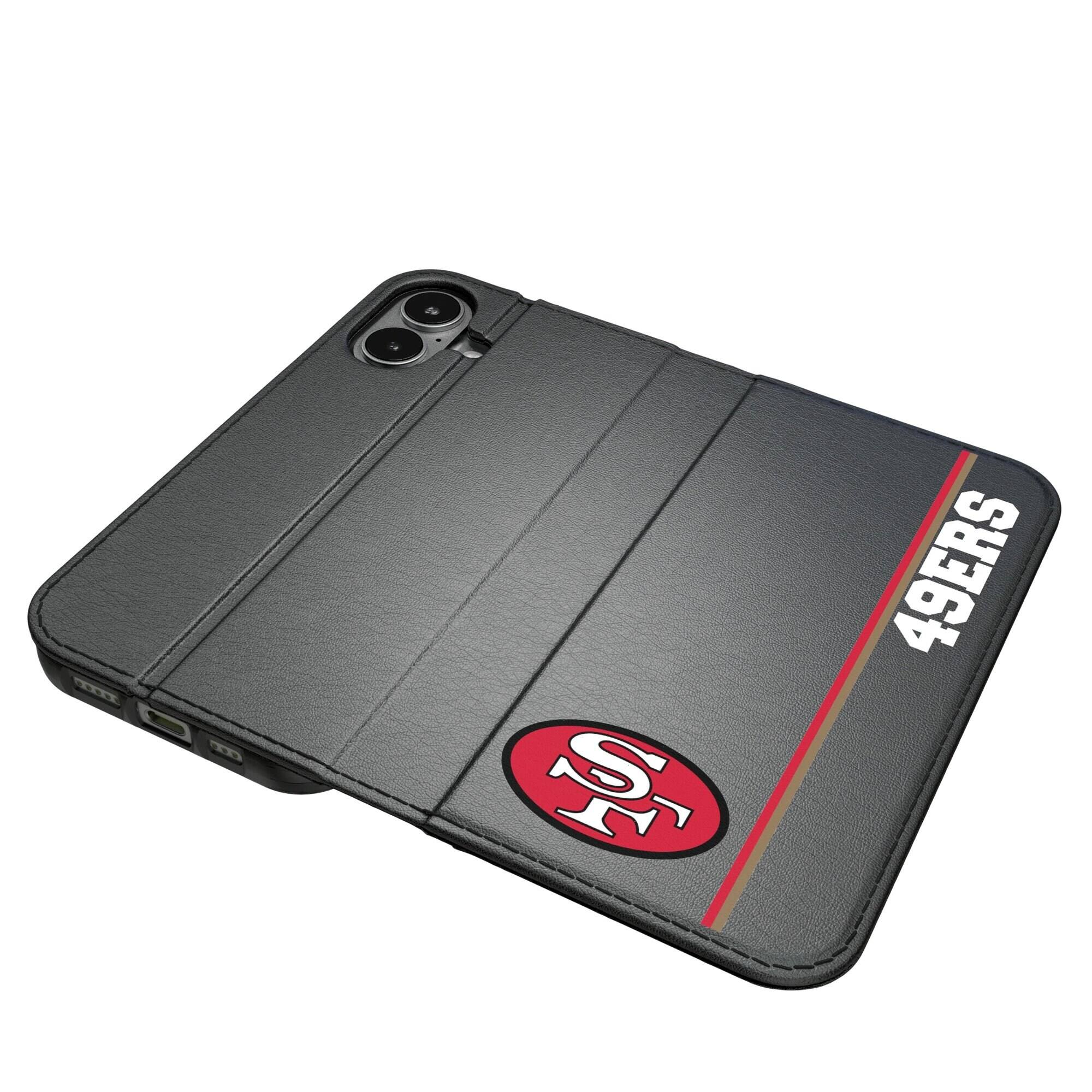 Alt View 3. Keyscaper - San Francisco 49ers iPhone Folio 2.0 Case - 17 Pro Max - Black.
