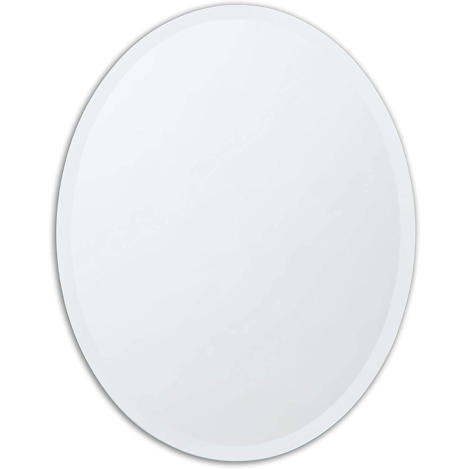 Angle. Hivvago - Hivvago Oval Frameless 36-inch Beveled Bathroom Bedroom Living Room Vanity Wall Mirror - Clear.