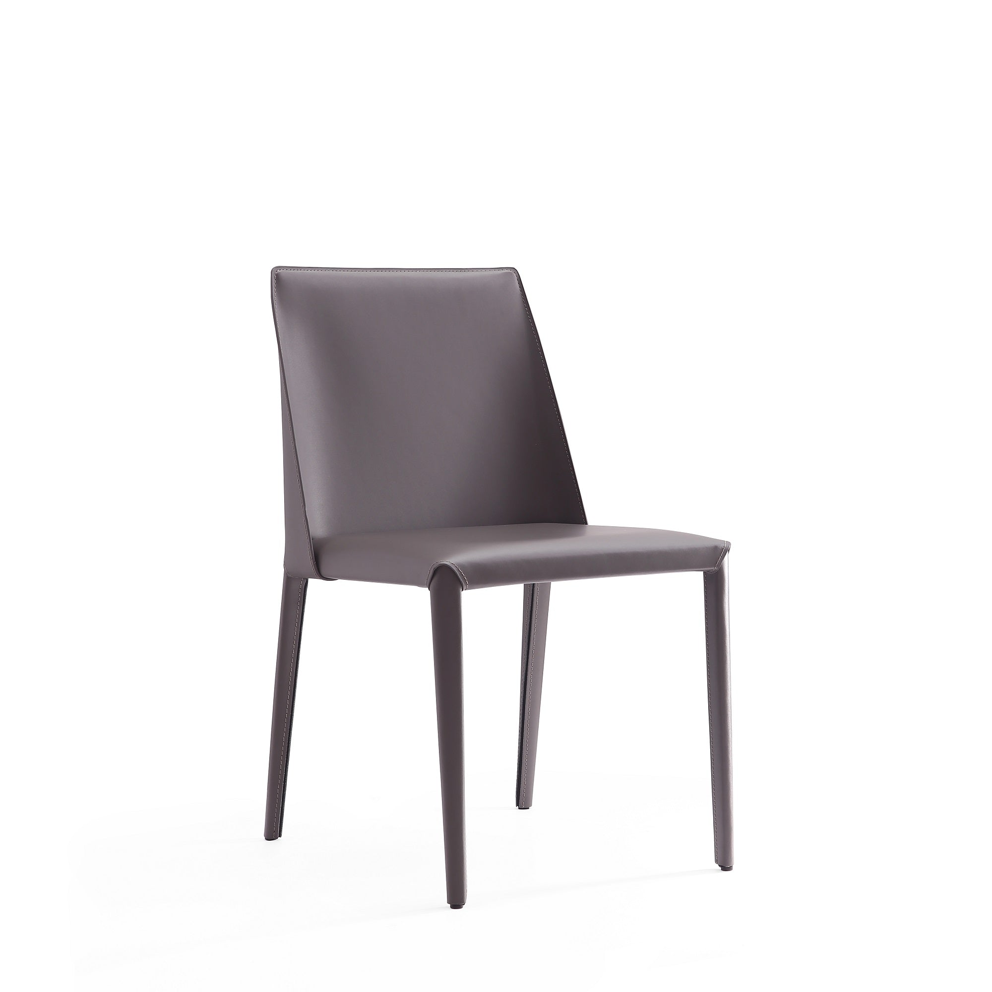 Back. Manhattan Comfort - Paris Modern Vegan Leather Dining Chair - Set of 4 - Gray.