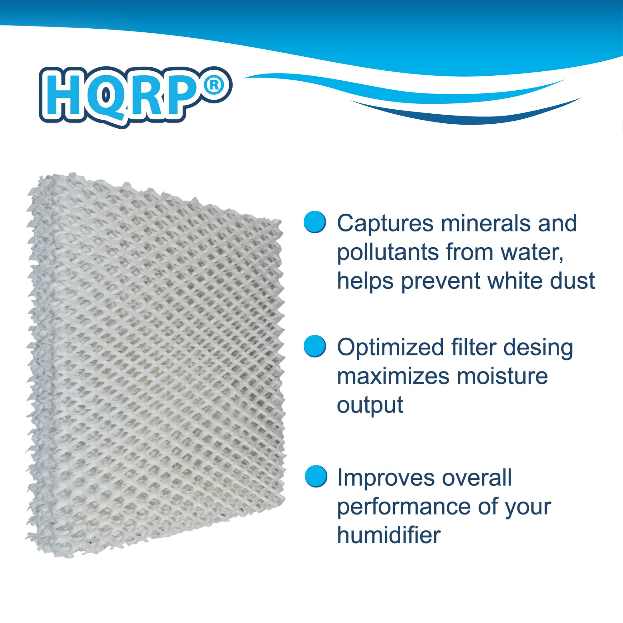 HQRP®

- Captures minerals and pollutants from water, helps prevent white dust
- Optimized filter design maximizes moisture output
- Improves overall performance of your humidifier