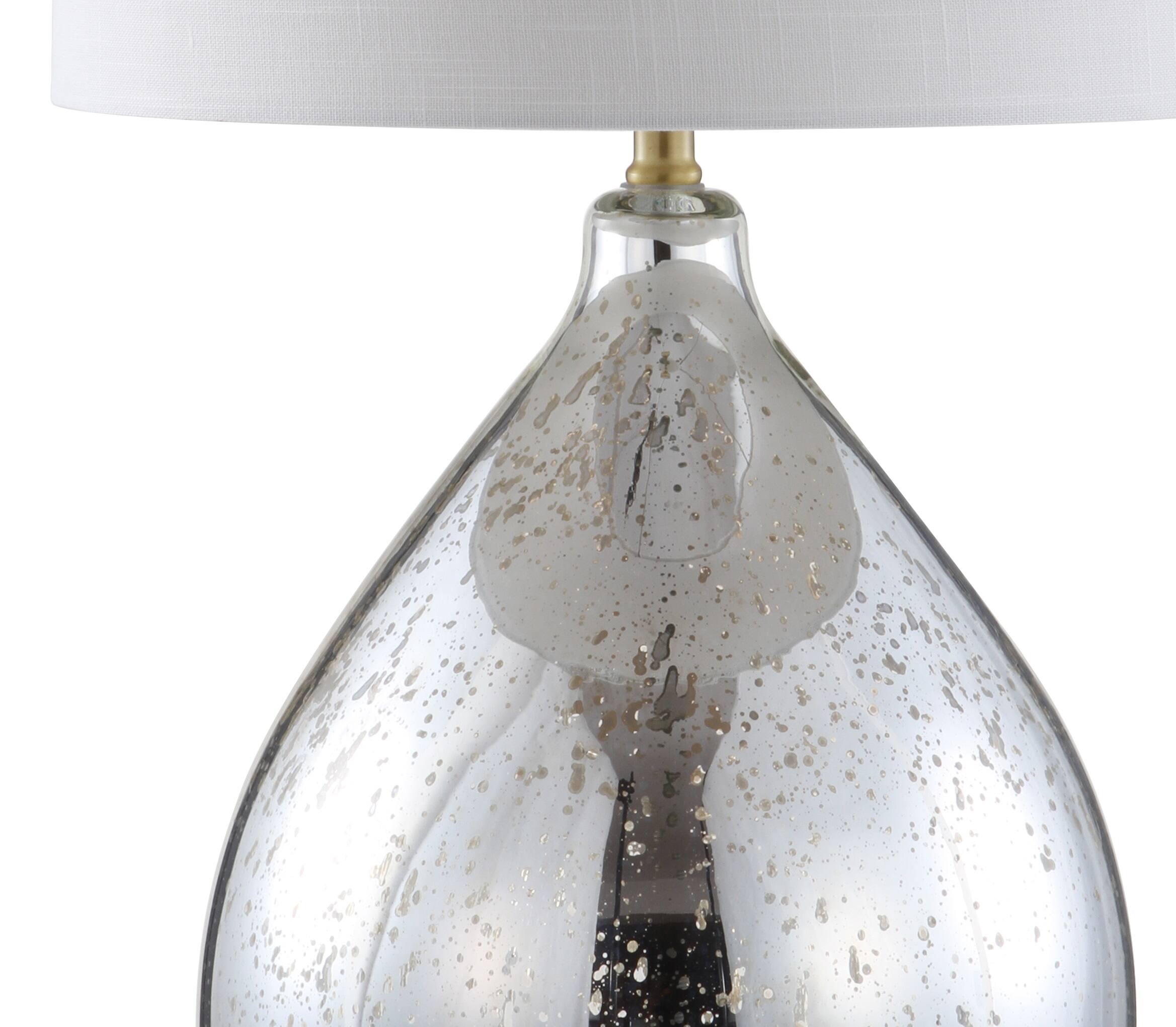 Alt View 4. Jonathan Y - Sasha 30.75" Glass/Metal LED Table Lamp, Mercury Silver - Mercury Silver.