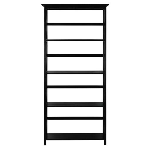 Left. SlickBlue - Tall 5-Tier Bookcase for Books, Decor, and Home Storage - Black.