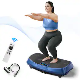MERACH - 3D Vibration Plate Exercise Machine 7-in-1 Vibration Plate with Glide, Swing & Massage for Whole Body Workout - Blue