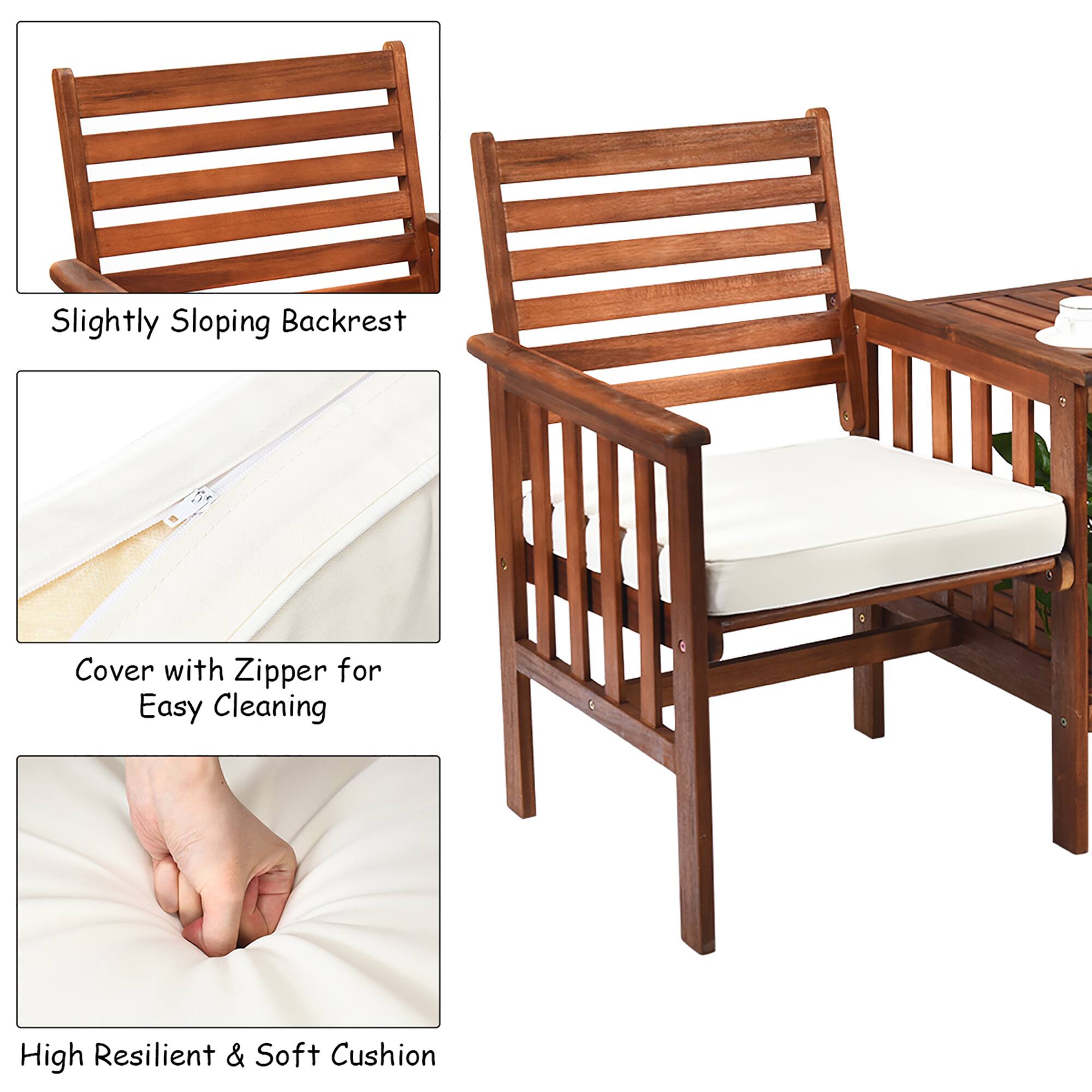 - Slightly Sloping Backrest
- Cover with Zipper for Easy Cleaning
- High Resilient & Soft Cushion