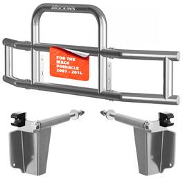 Mockins - 98 in. x 11.5 in. x 25.5 in. Steel Front Bumper Guard with Brackets for Mack Pinnacle 2007-2014
