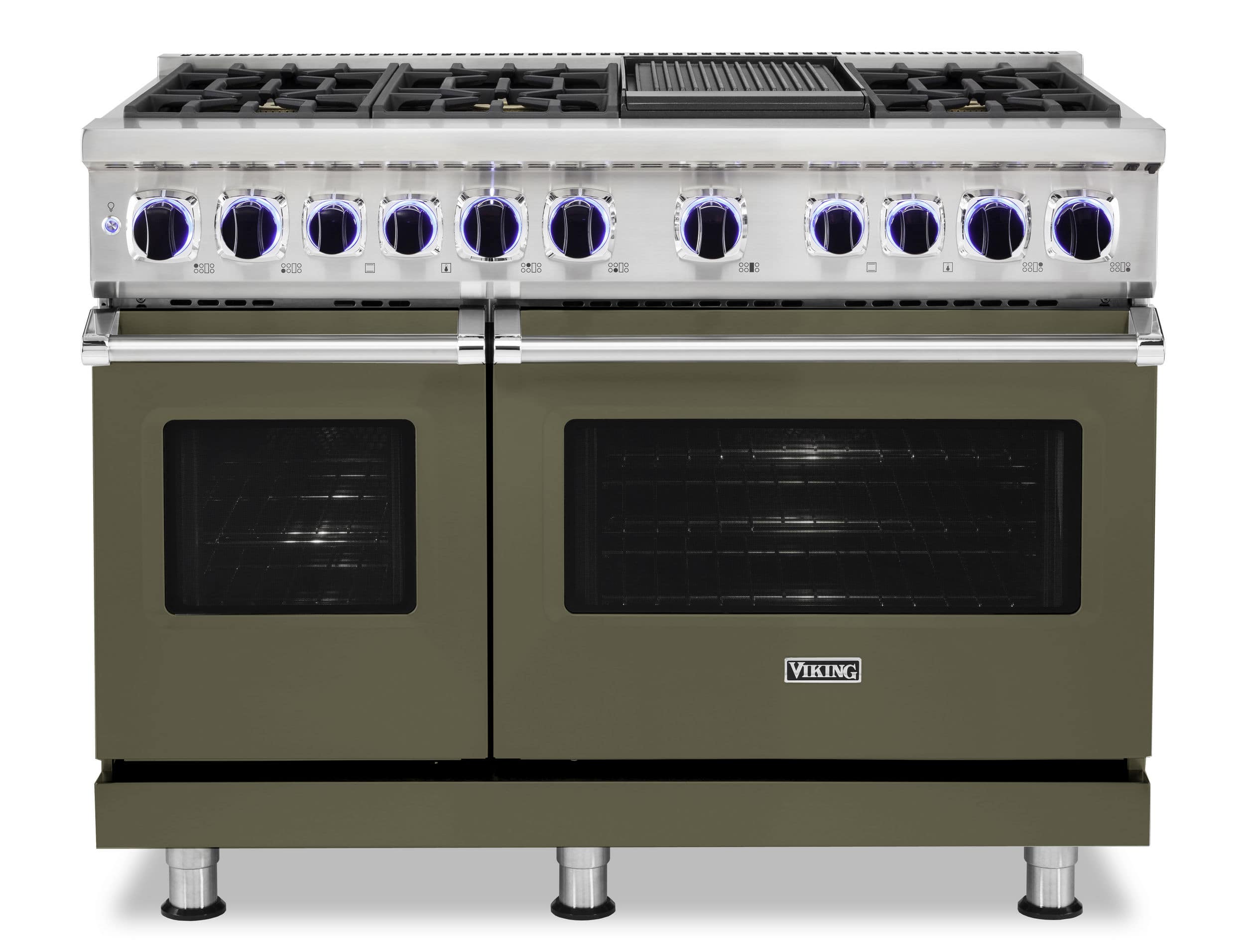 Viking - 48"W./24"D. Dual Fuel Sealed Burner Range-6 Burners/Griddle - Martini