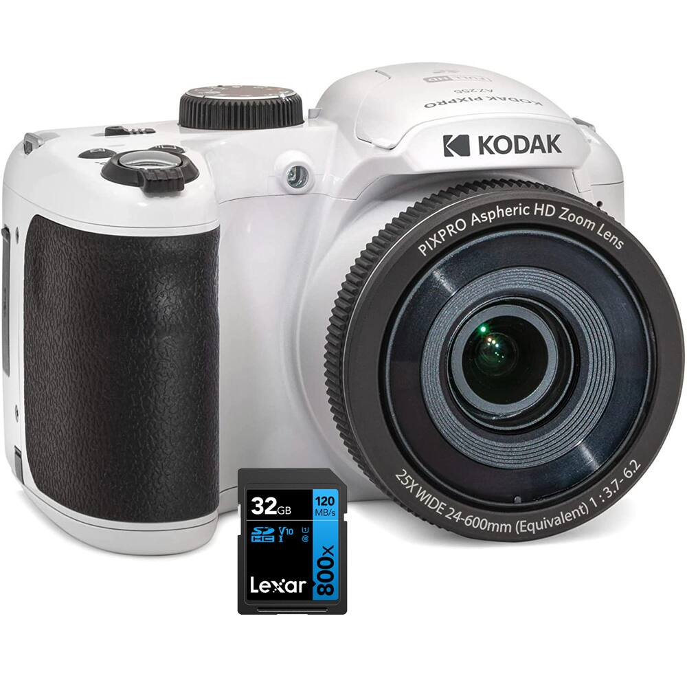 KODAK PIXPRO Aspheric HD Zoom Lens
32GB 120 MB/s S2 V10 U
Lexar 800x 6.2
25X WIDE 24-600mm (Equivalent) 1:3.7-6.2