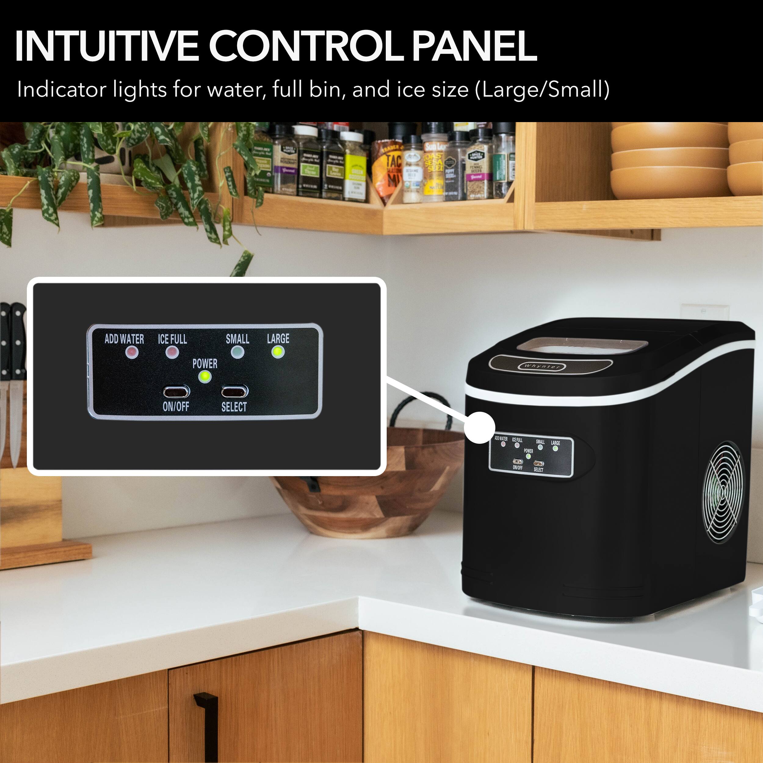 Alt View 11. Whynter - Whynter Compact Portable Ice Maker 27 lbs - Metallic Black.