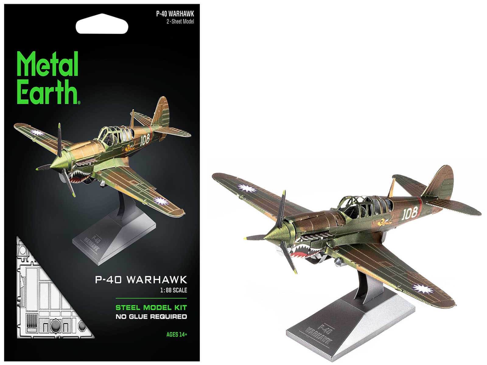 "Model Kit Curtiss P-40 Warhawk Fighter-Bomber ""American Volunteer Group Chinese Air Force"" 1/88 Steel by Metal Earth" price history on PriceWatchPro