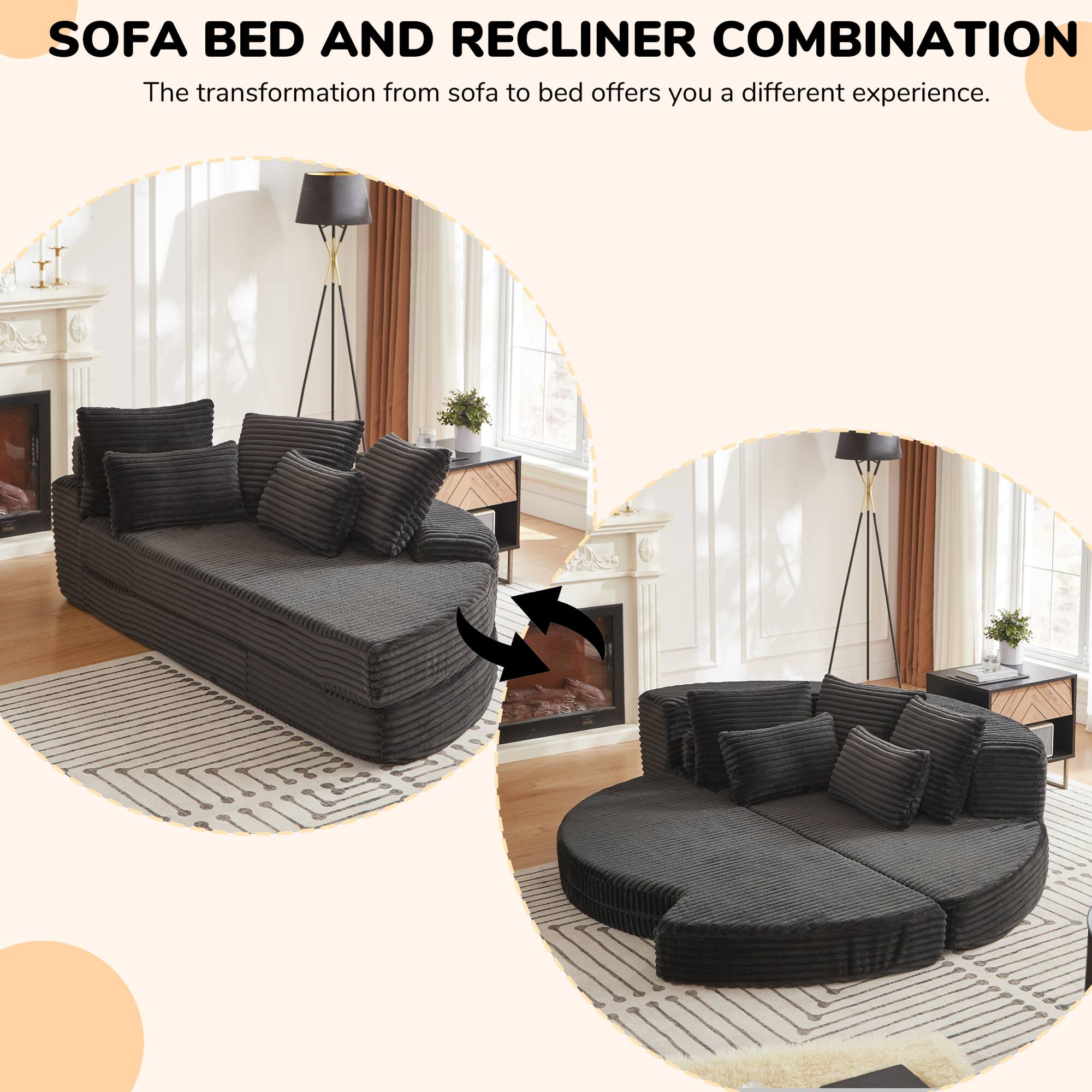 SOFA BED AND RECLINER COMBINATION  
The transformation from sofa to bed offers you a different experience.