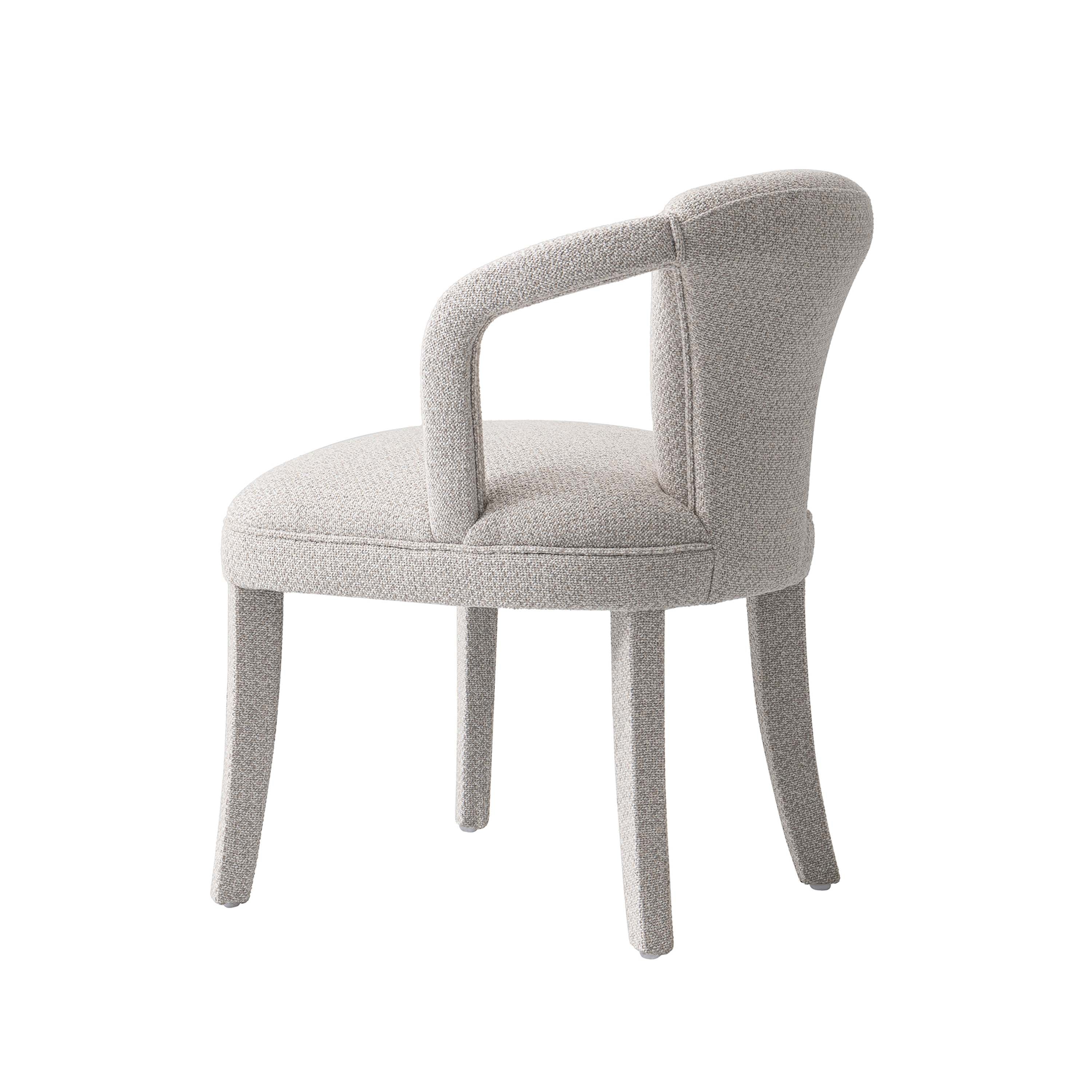 Alt View 4. Manhattan Comfort - Palmer Mid-Century Modern Upholstered Tweed Dining Chair with Arms - Silver Lining.
